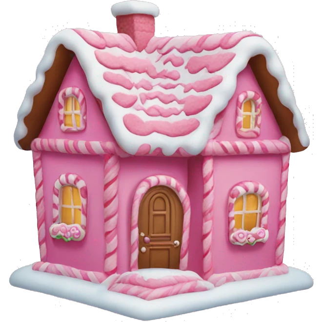 Pink gingerbread house emoji