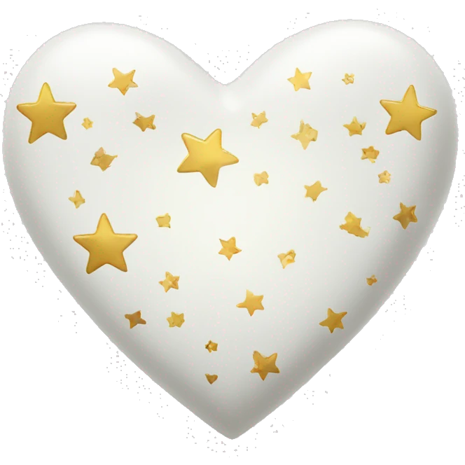 White heart with gold stars emoji