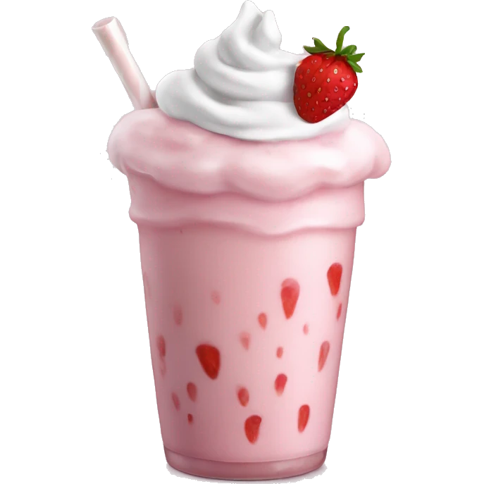 strawberry milkshake whit whip cream emoji