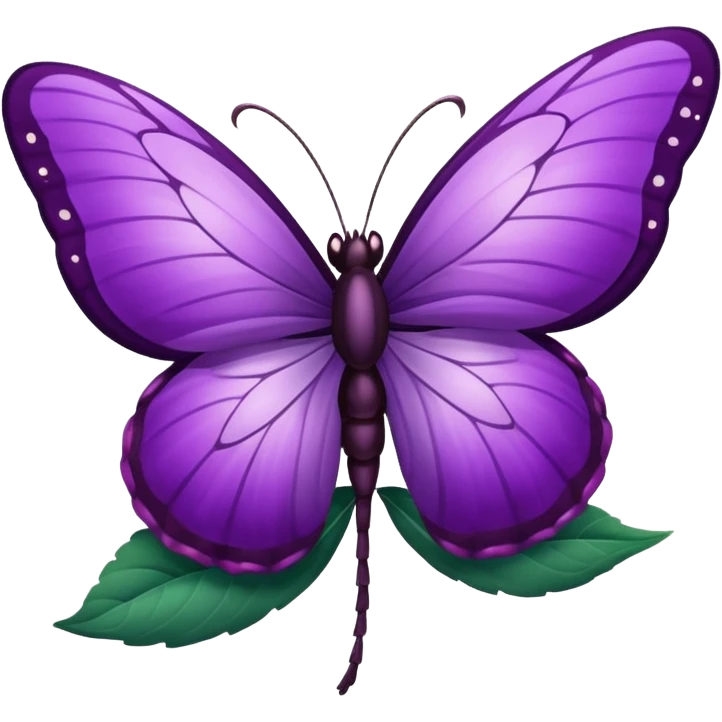 Mariposa color morado en una flor emoji