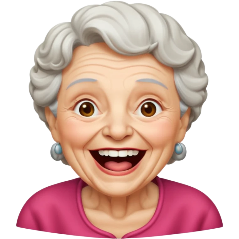 cute granny laugh her mouth wide open emoji