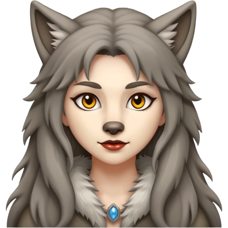 Wolf but the half women emoji