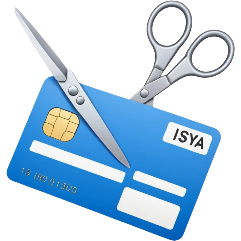 Scissors cutting ID card in half emoji