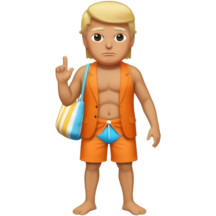 full body Trump standing in beach outfit emoji