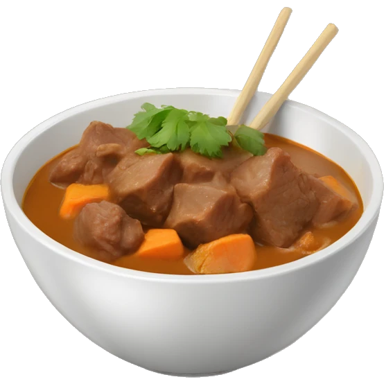 Bowl of Massaman beef curry emoji