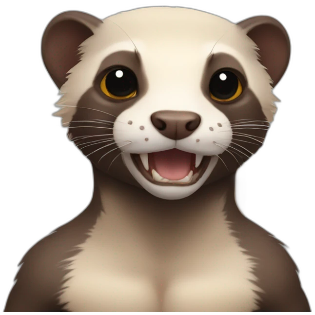 ferret with a muscular human body emoji