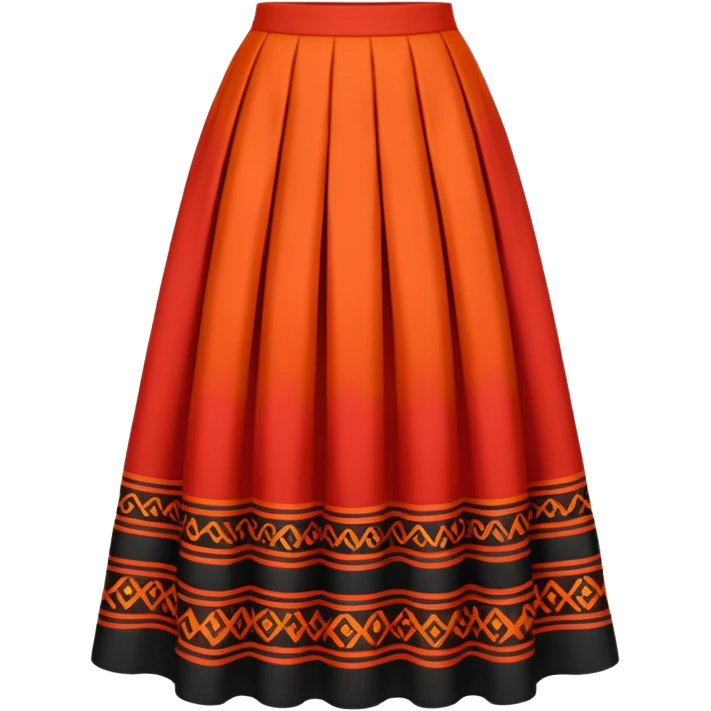 Long red black orange skirt emoji