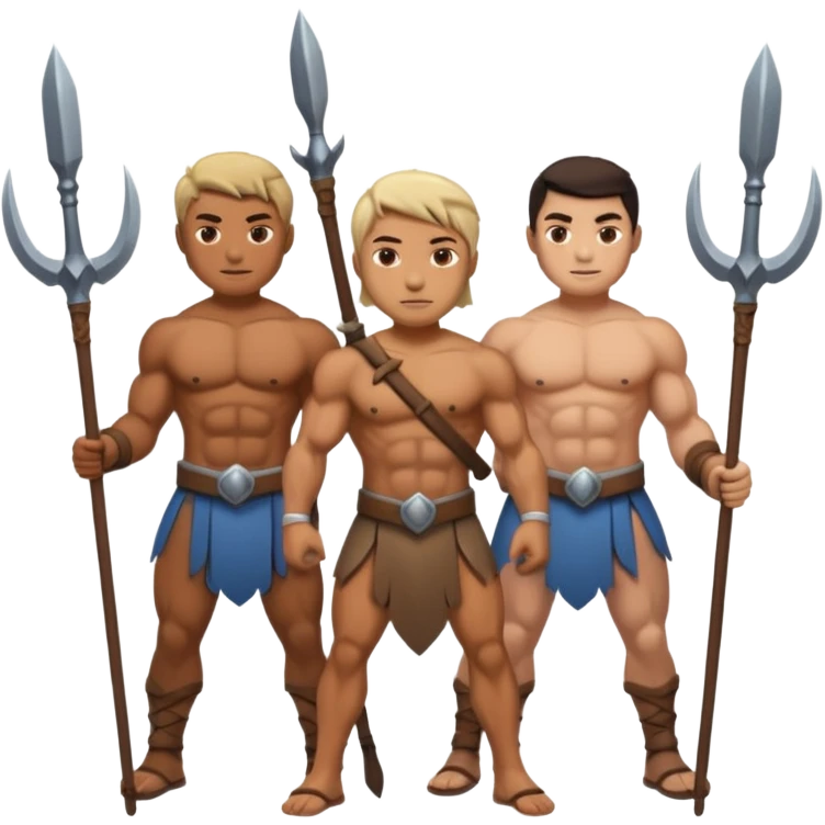 the first humans with spears emoji