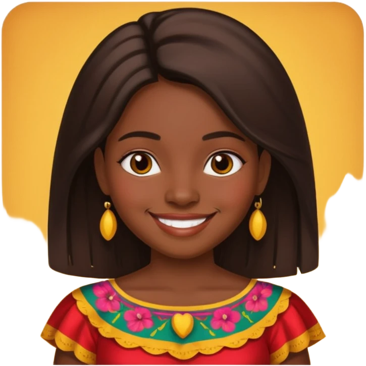 Mexican girl with silk press emoji