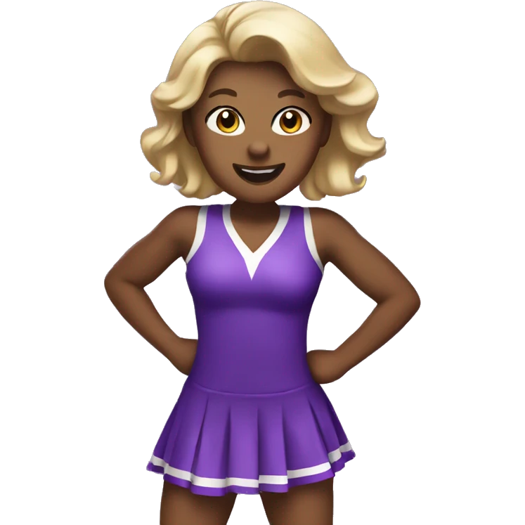 Adult Cheerleader cheering purple dress emoji