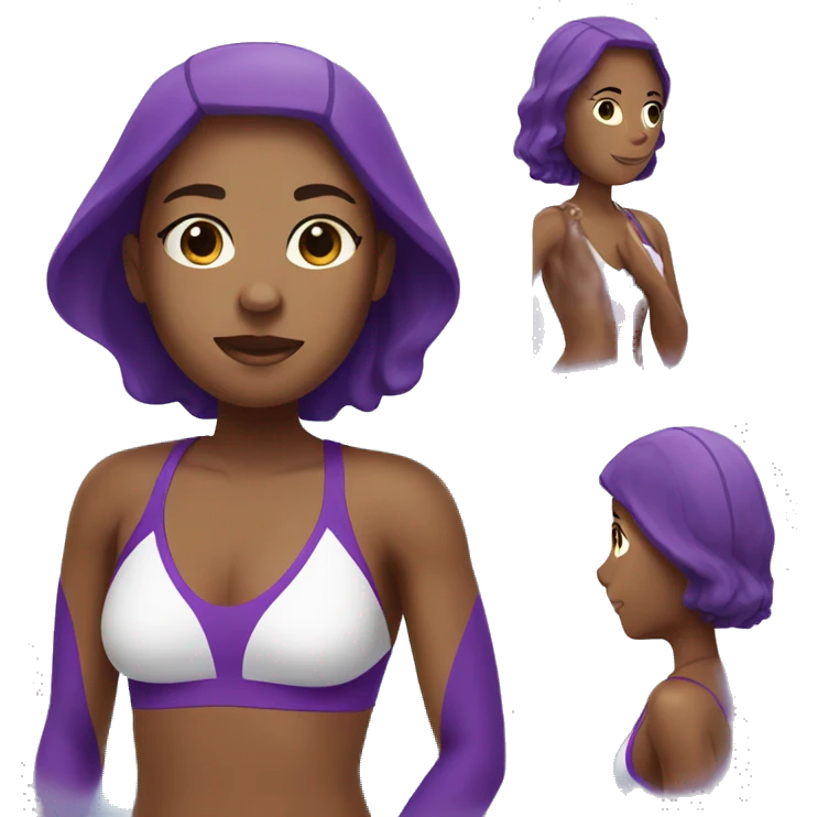 swimmer with purple swimsuit  emoji