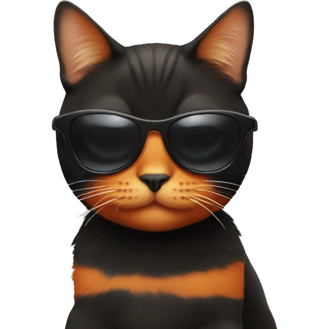 Black and orange Cat with sunglasses emoji