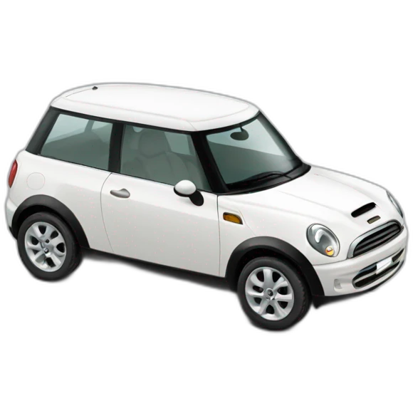 one white car  mini rover emoji