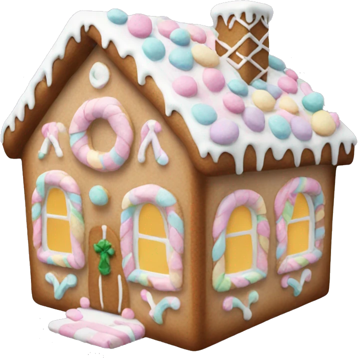 Pastel gingerbread house emoji