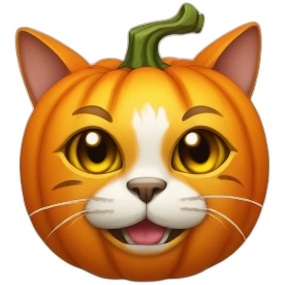 cat with a pumpkin head emoji