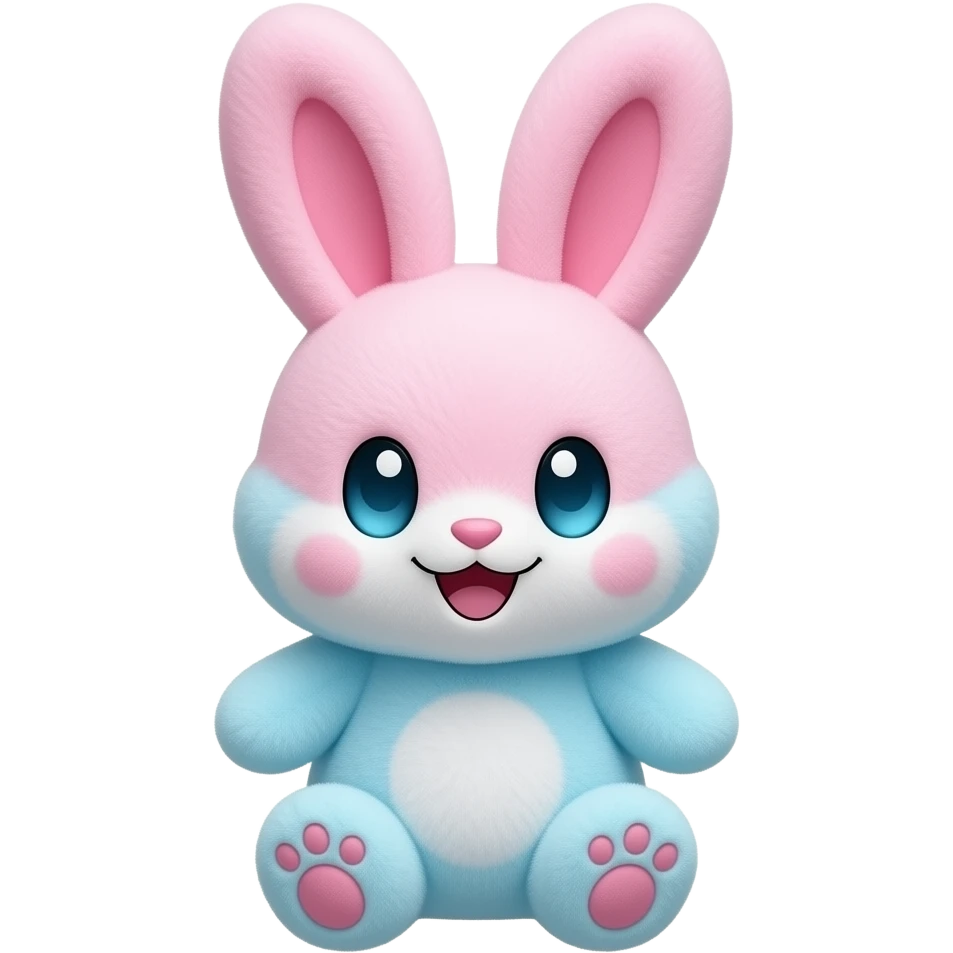 cotton candy the bunny pink blue doll plush toy Pokémon for full body! emoji