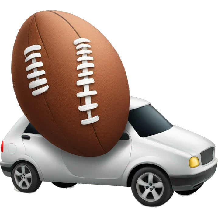 car playing with a football  in a stadium emoji