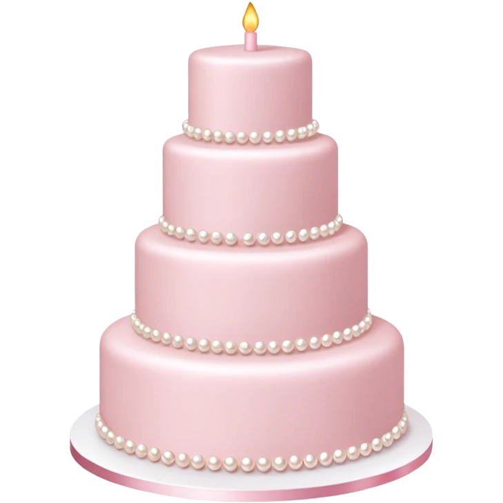 light pink wedding cake decorated with pearls emoji