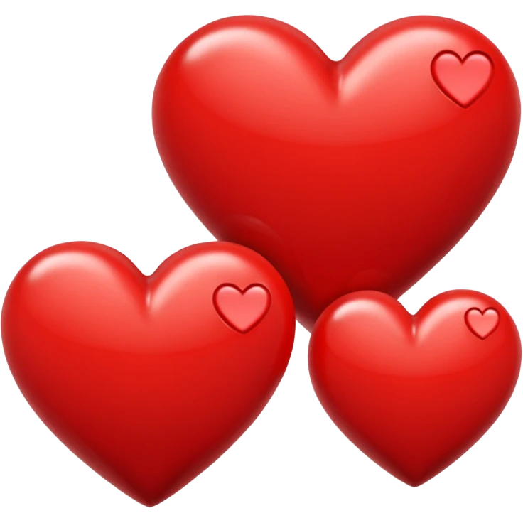 two hearts of different sizes next to each other emoji