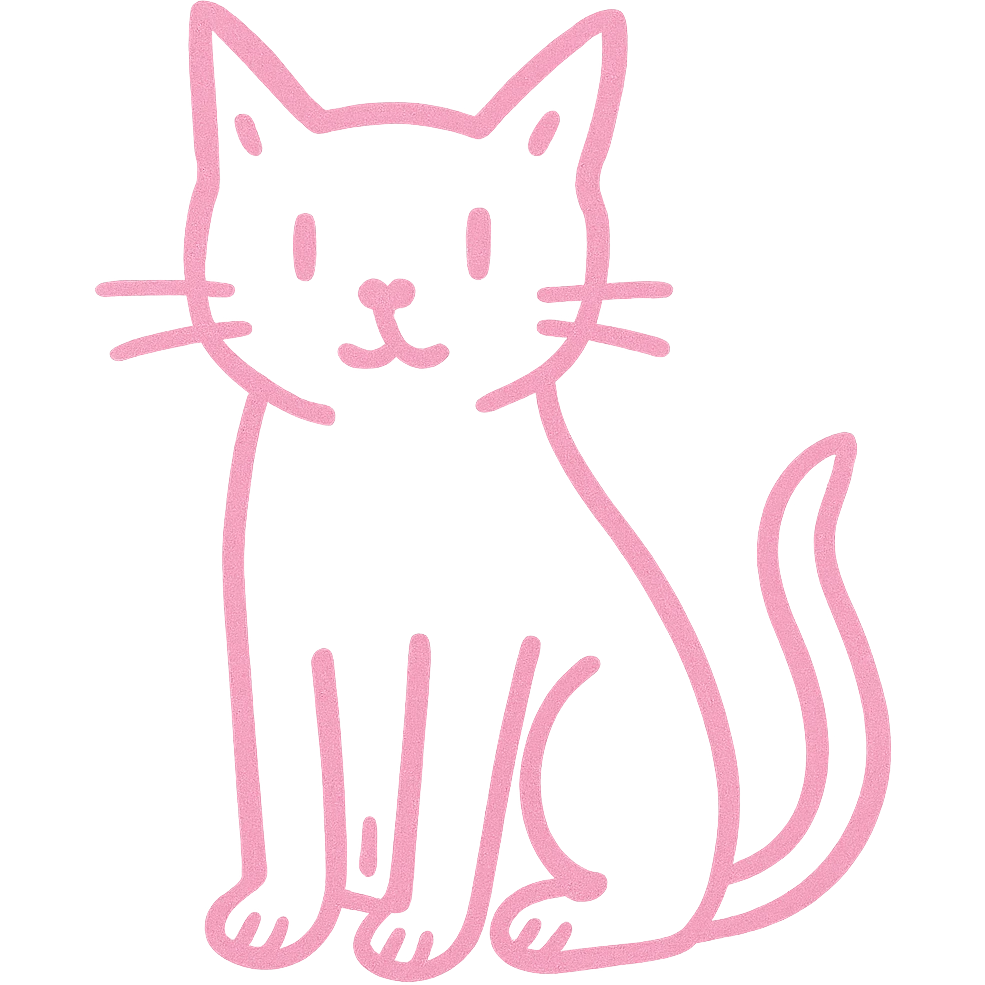 Convert the image to a hand drawn style with pink lines, no background. emoji
