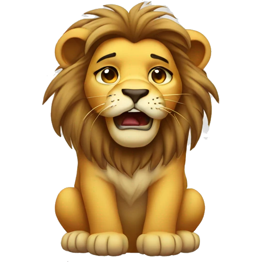 Cute lion holding back tears 🥹  emoji