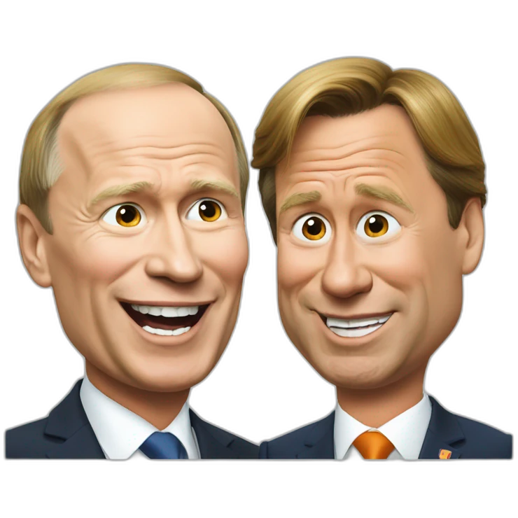 Putin and Trump mocking mark rutte emoji
