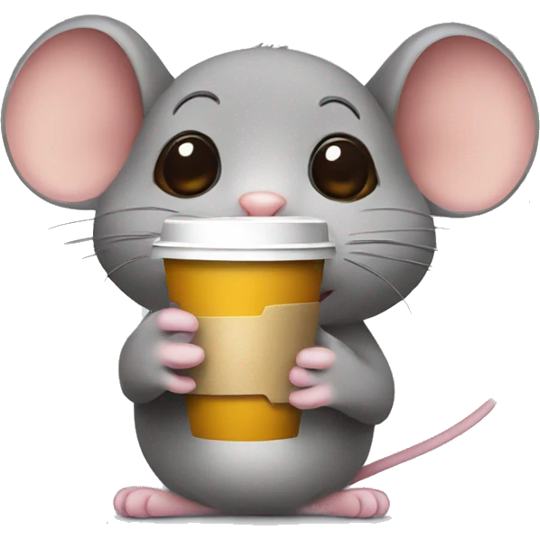 Mouse with Coffee and headphones emoji
