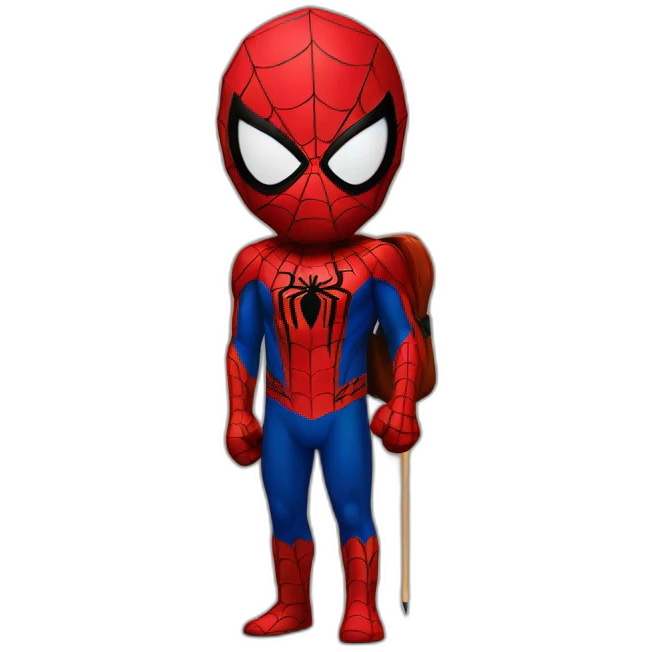Spiderman with pencils emoji