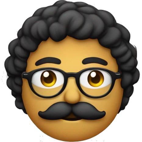 Mec avec lunette ronde fine et bouc moustache noir qui fait la morale a sa sa meilleure amie en lui disant qu'elle est belle  emoji