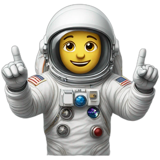 astronaut-two-fingers emoji
