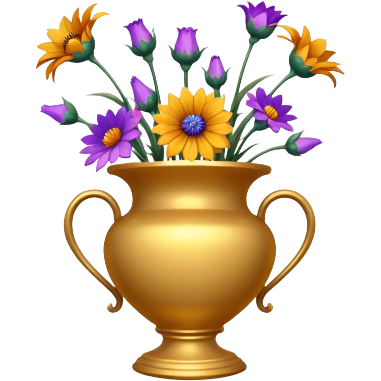 dried flowers in a golden vase emoji