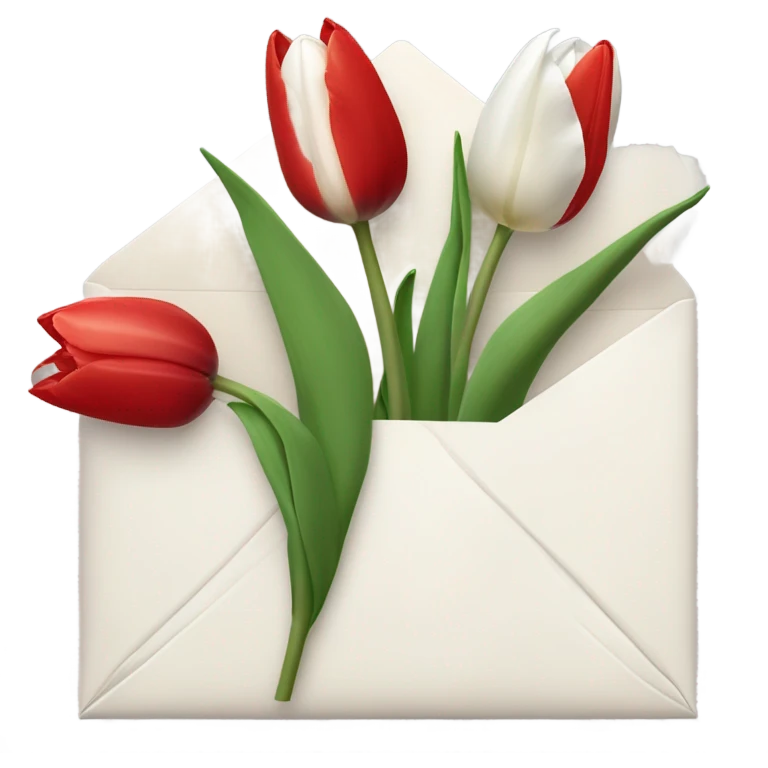 Envelope with tulips in, must be red and white emoji