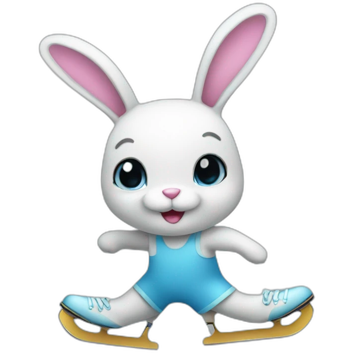 Ice-skating bunny emoji