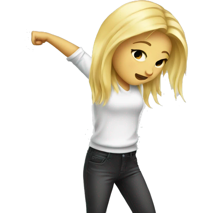 Blonde girl dabbing emoji
