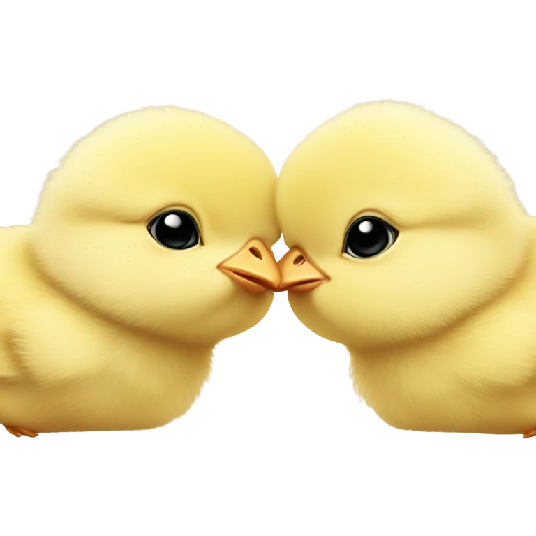 Two baby chicks kissing emoji