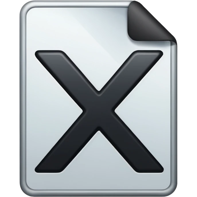 Document file icon with large black “X” over it emoji