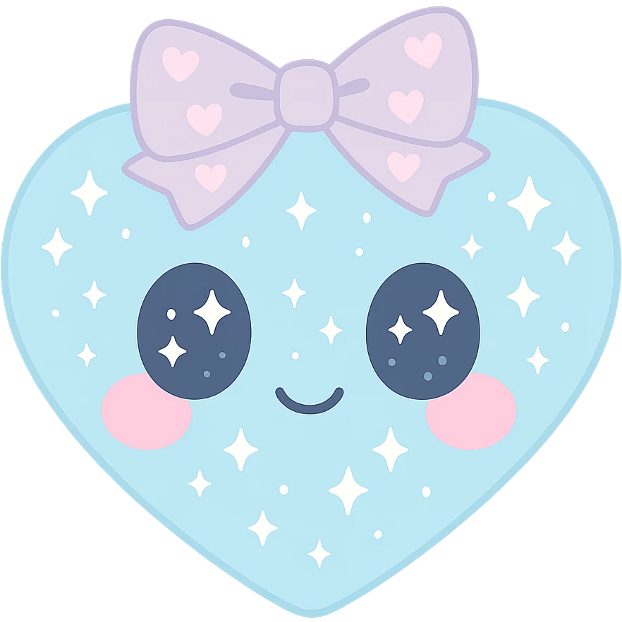 heart with a starry sky, silver bow with heart pattern emoji