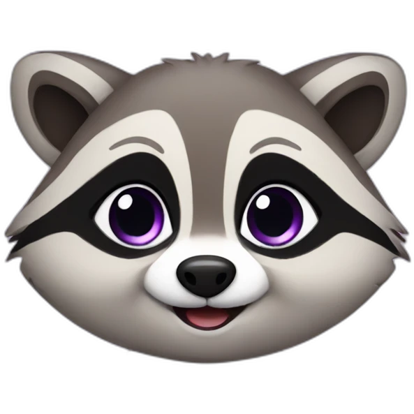 Cute violet raccoon LOL emoji