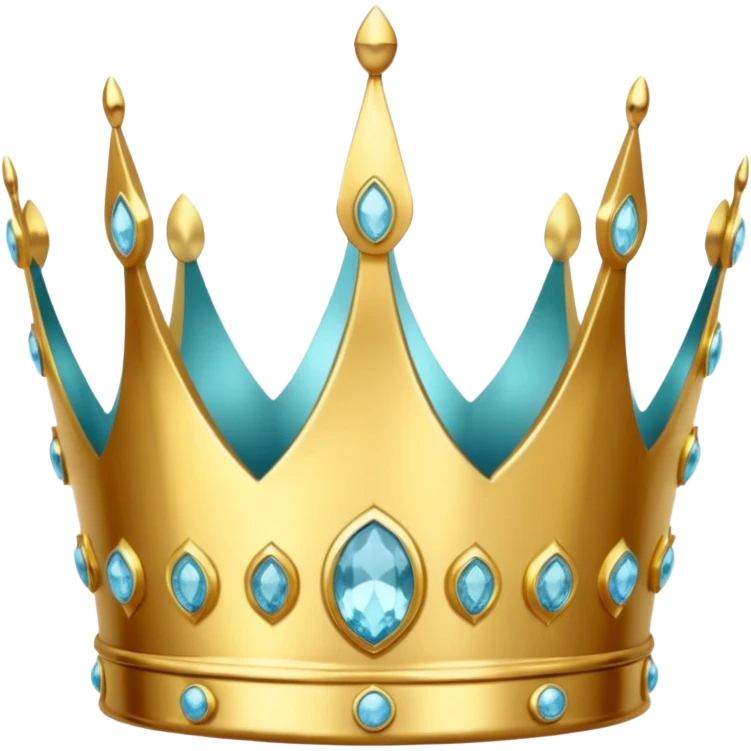 shiny gold crown with aquamarines emoji