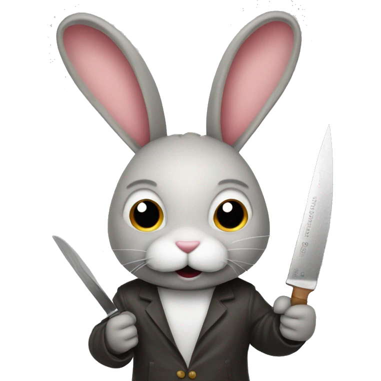 bunny with a knife emoji