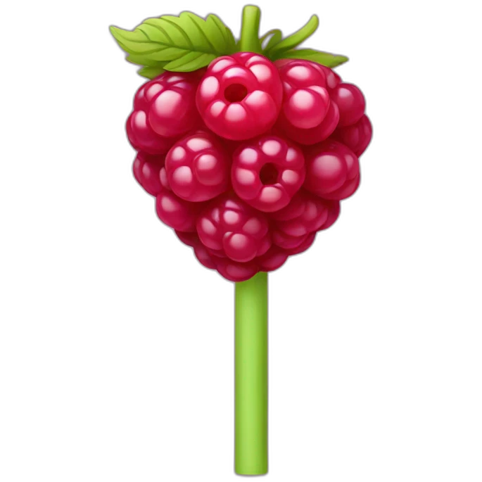 Raspberry straw emoji