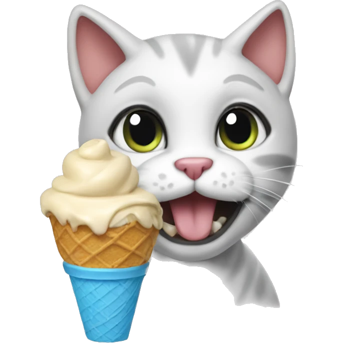 Cat eating ice crea emoji