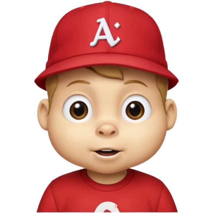 CHIPMUNK ALVIN FROM ALVIN AND THE CHIPMUNKS WITH RED SHIRT AND RED HAT VERY SKINNY AND MALNOURISHED emoji