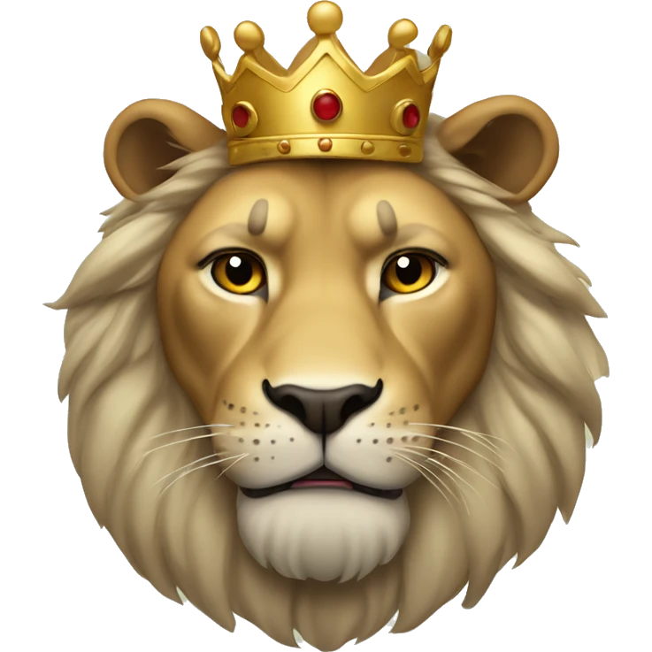 Leão com coroa e um raio emoji