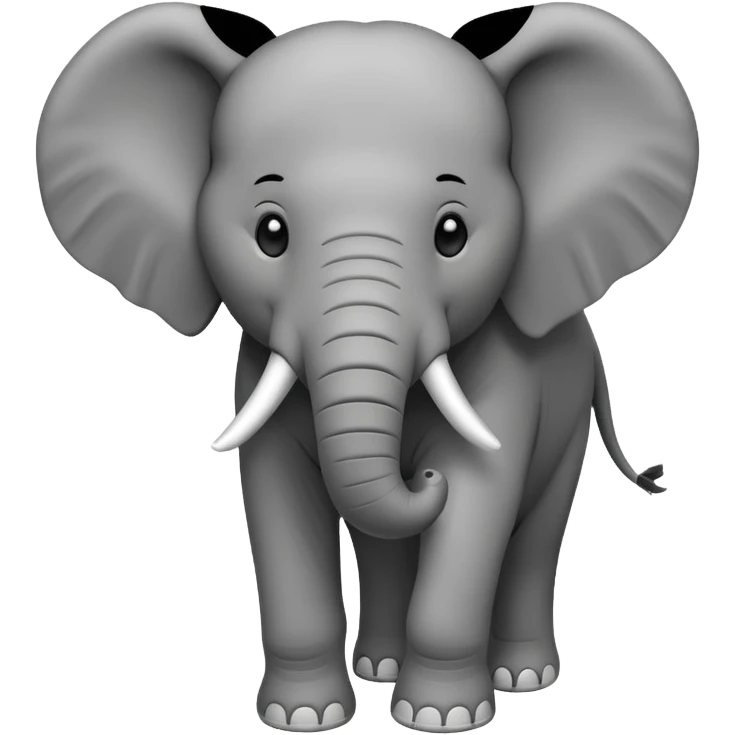 Front face of elephant without any colour only outline  emoji