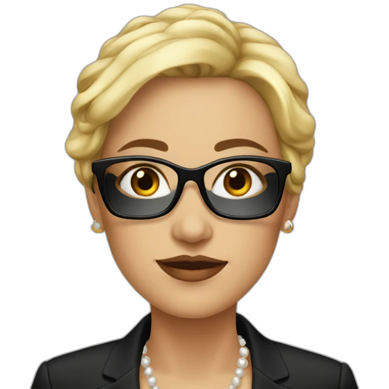 Posh-woman-with-black-suit-ready-to-collaborate emoji