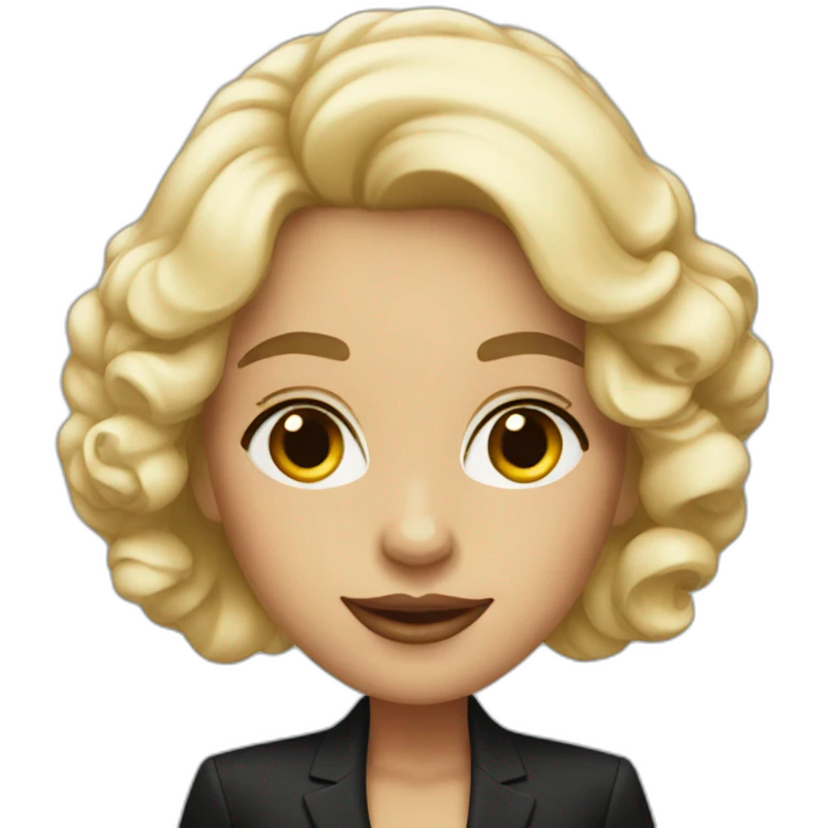 Posh-woman-with-black-suit-ready-to-collaborate emoji