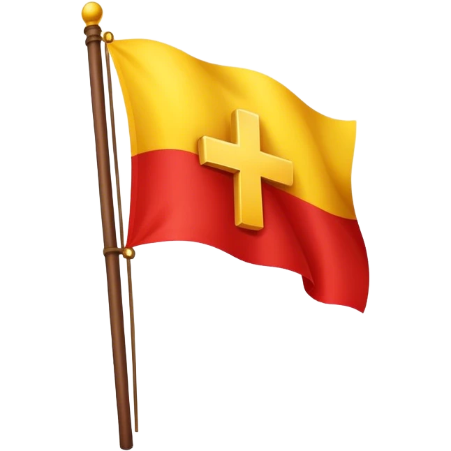 red flag with a yellow cross emoji