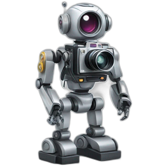 robot holding a film camera emoji