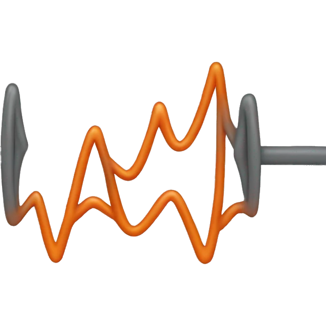 a heartbeat wire in progressive gray to burnt orange color
 emoji